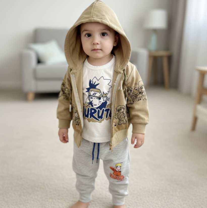 kids summer naruto suit 3 piece