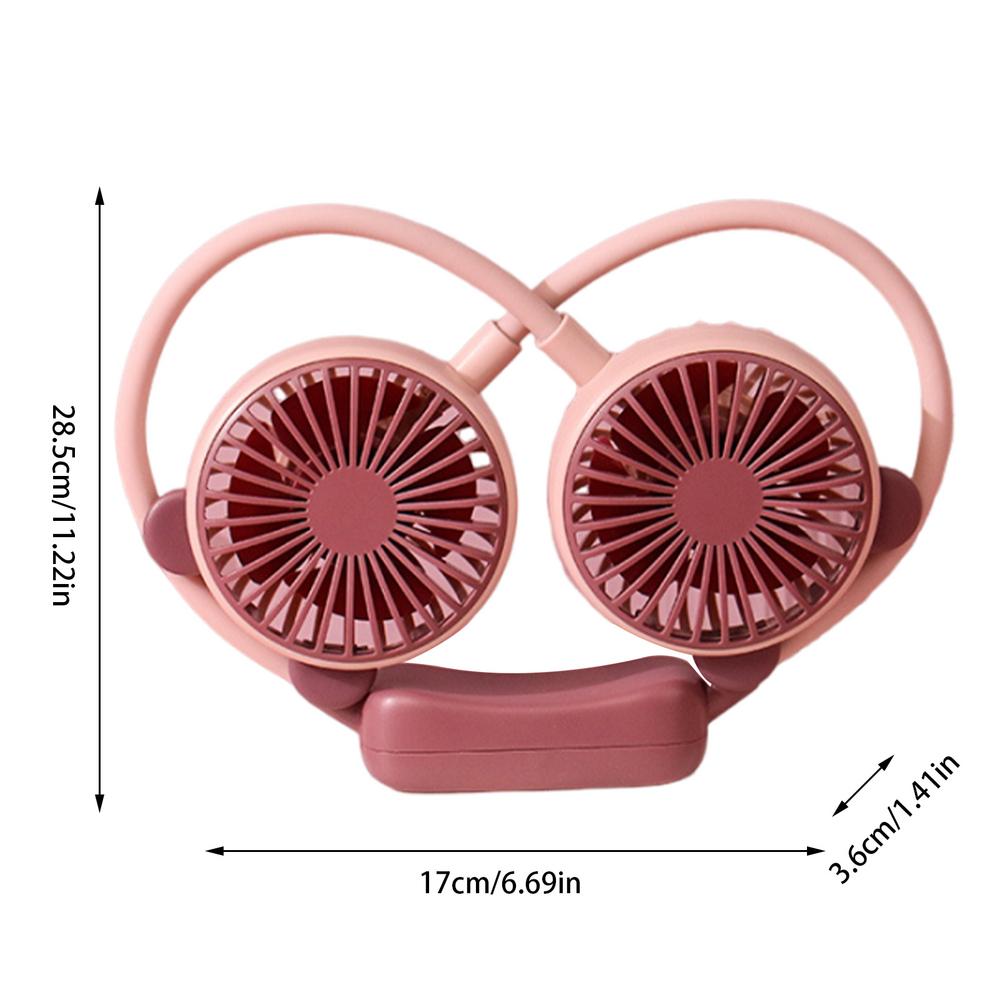 women portable folding neck fan USB charging electric battery power rechargeable