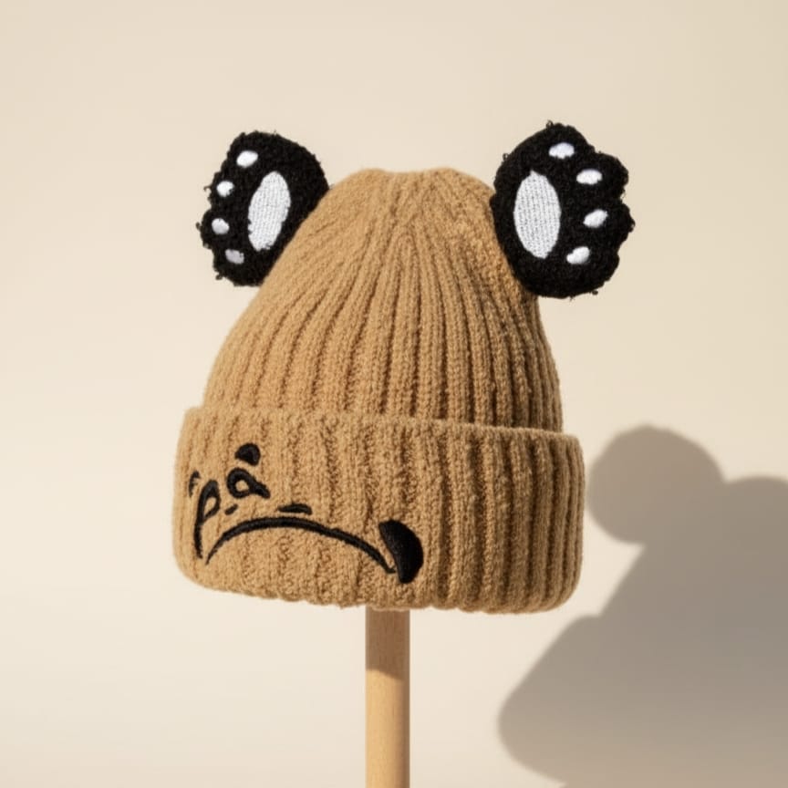 bear ear wool cap-980