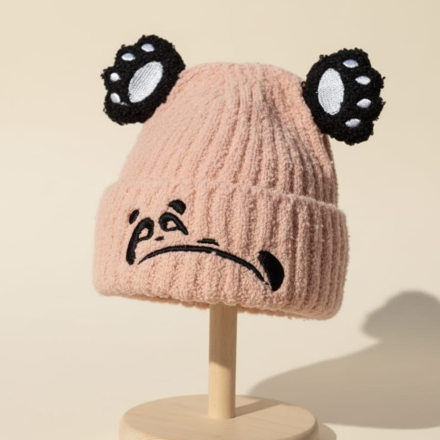 bear ear wool cap-980