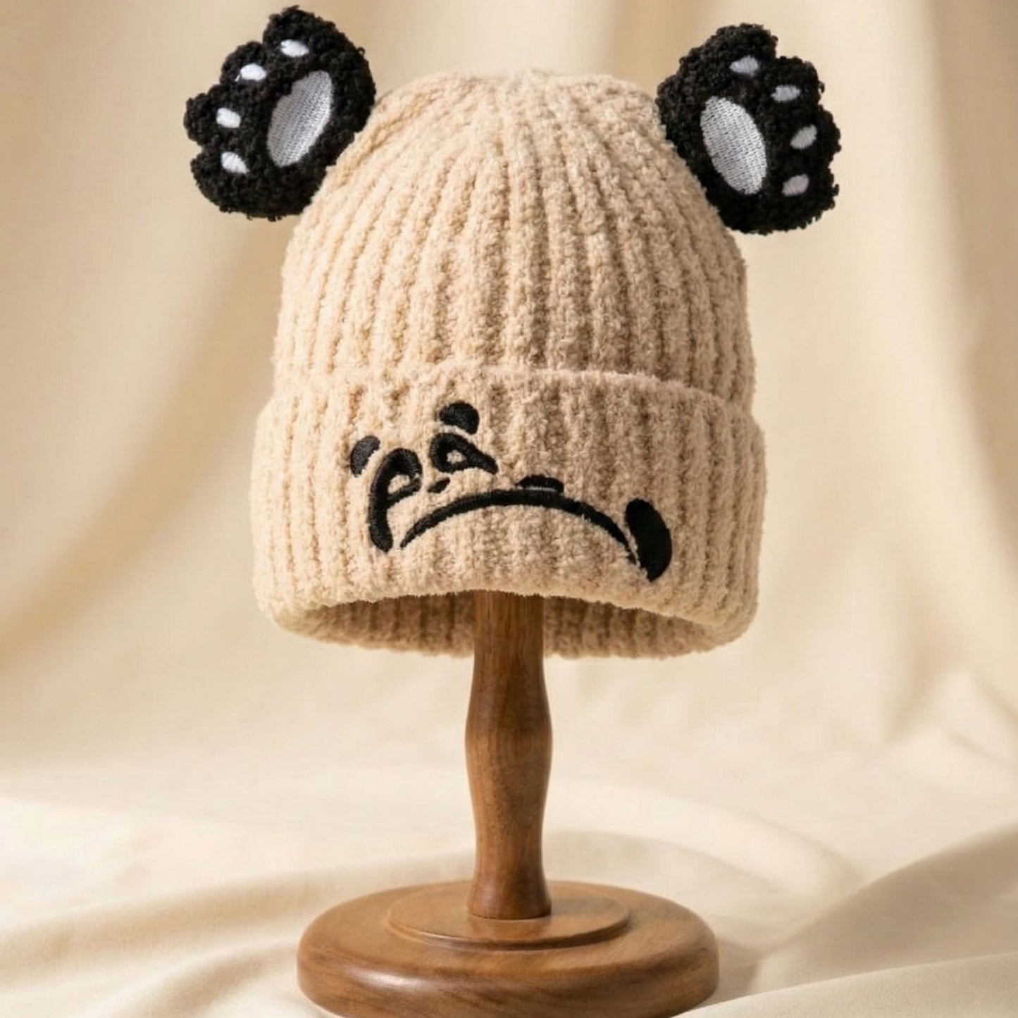 bear ear wool cap-980