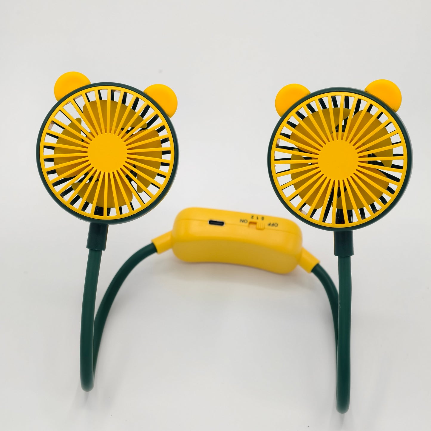 women portable folding neck fan USB charging electric battery power rechargeable