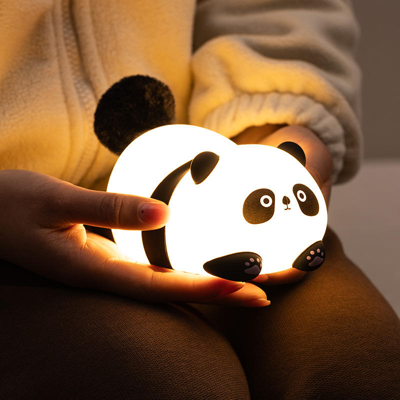 Soft Glow Cute Bunny Silicone  7 Color Panda Night Light with Touch Control  LED Plug-in-USB Rechargeable  For babies And Kids