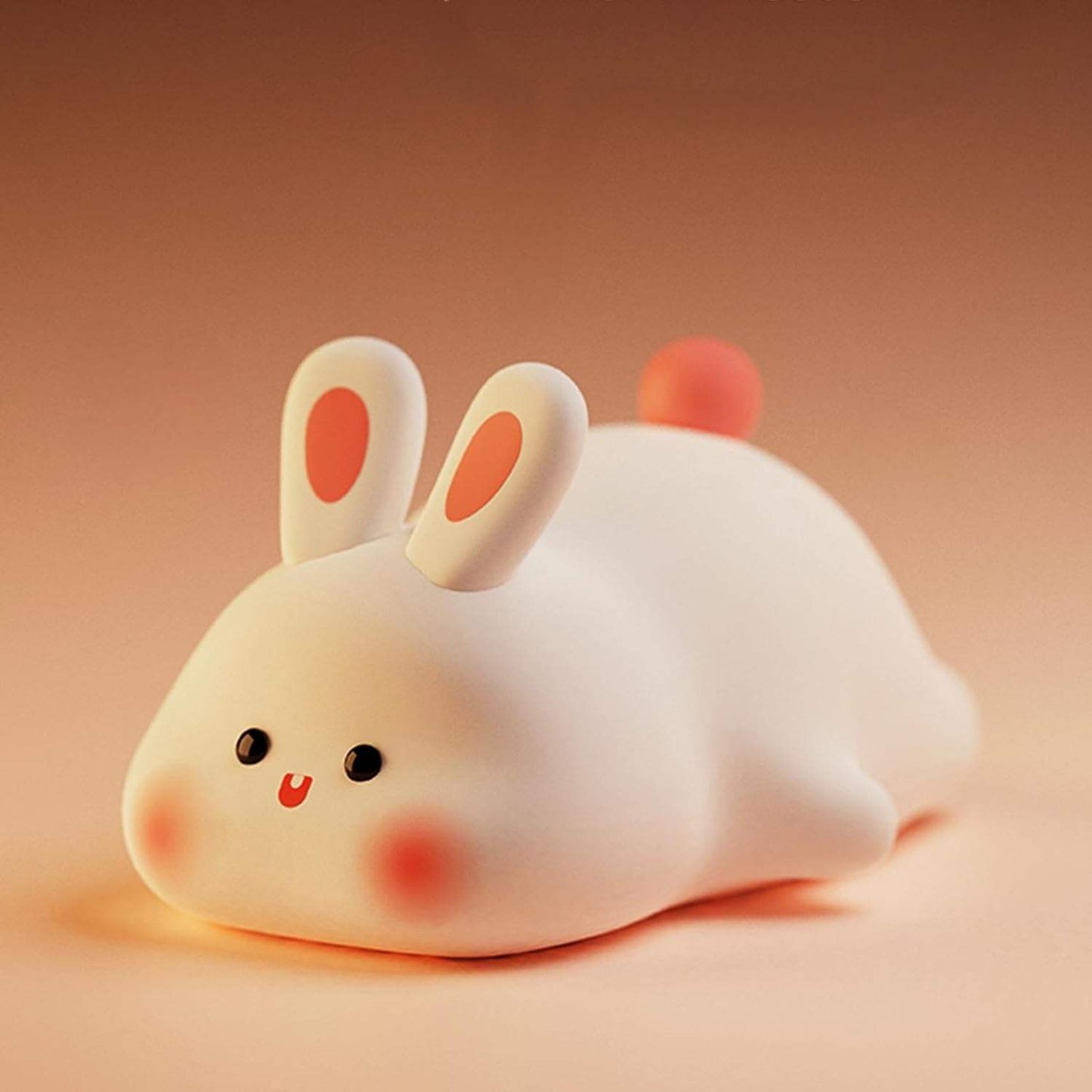 Soft Glow Cute Bunny Silicone  7 Color Rabbit Night Light with Touch Control  LED Plug-in-USB Rechargeable  For babies And Kids