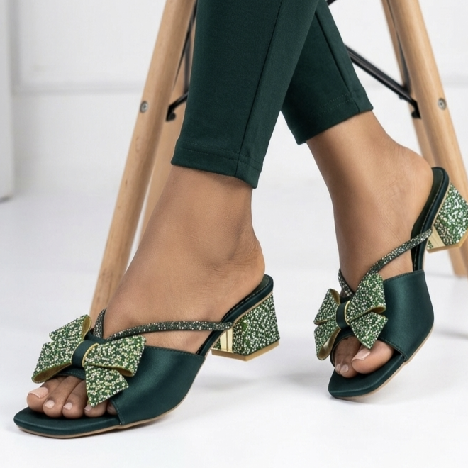 green heelup shoe