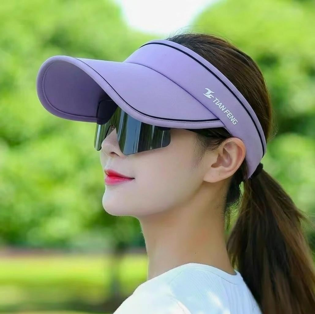 women design travel visor Cap with Glasses summer beach sun visor Hat