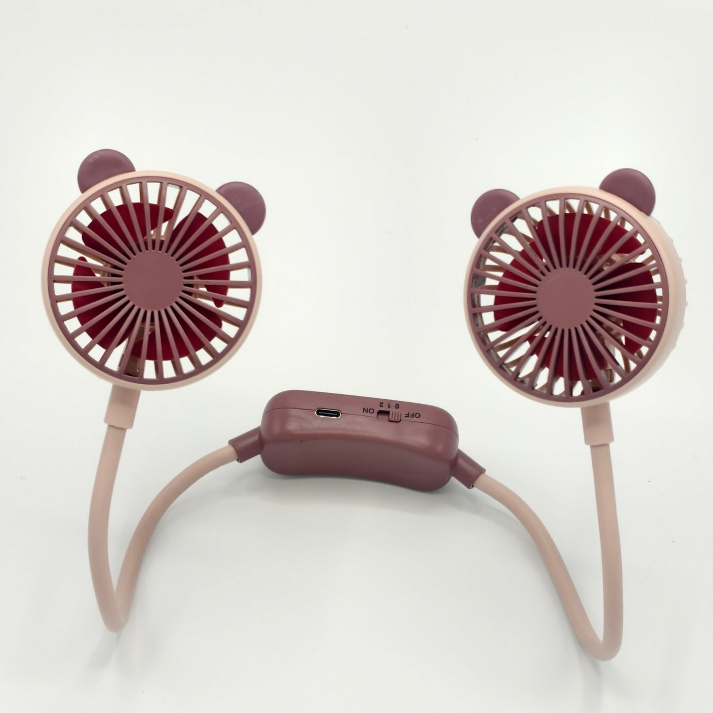 women portable folding neck fan USB charging electric battery power rechargeable