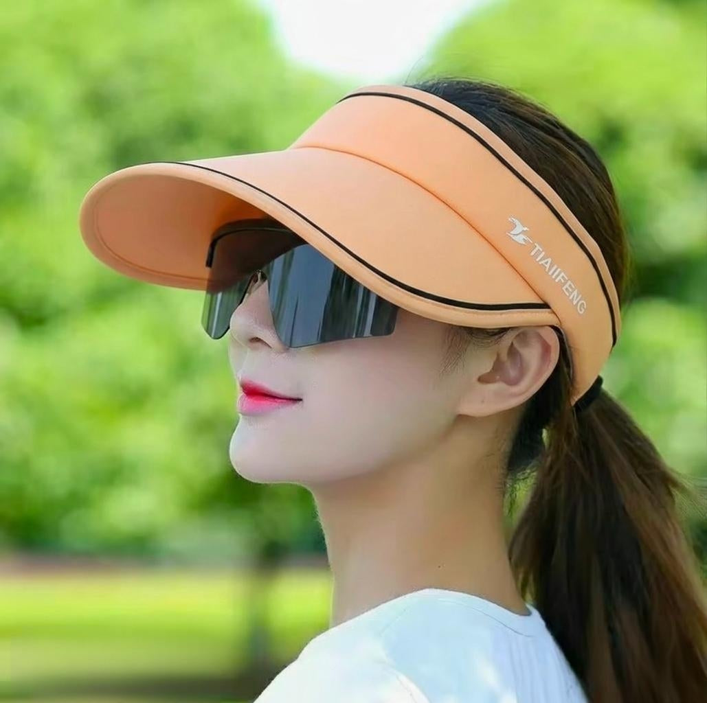 women design travel visor Cap with Glasses summer beach sun visor Hat