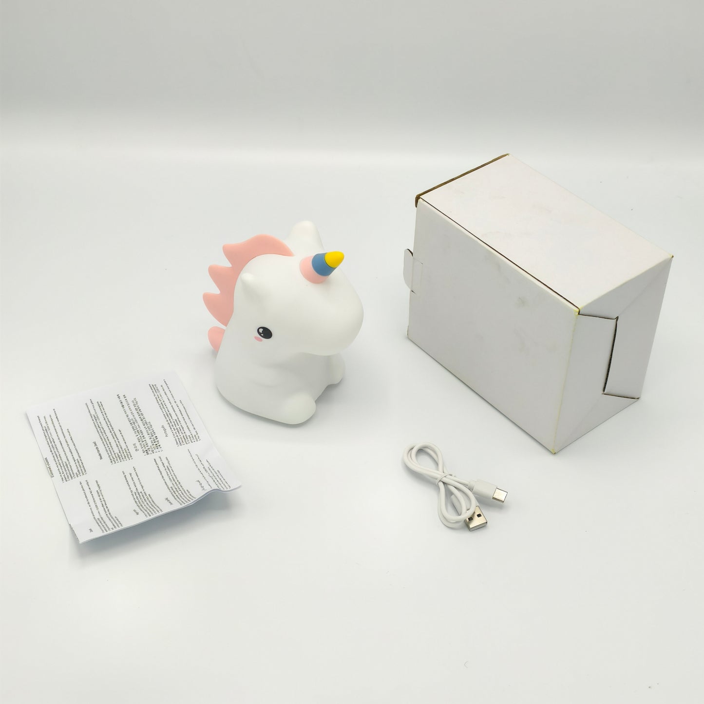 Soft Glow Cute Bunny Silicone  7 Color Horse Night Light with Touch Control  LED Plug-in-USB Rechargeable  For babies And Kids