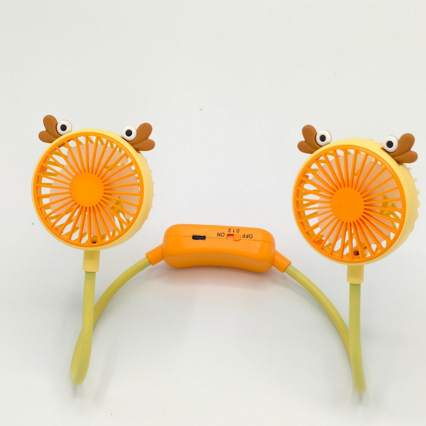 women portable folding neck fan USB charging electric battery power rechargeable