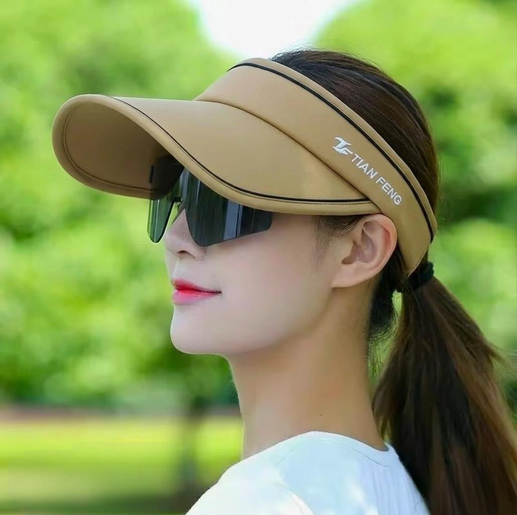 women design travel visor Cap with Glasses summer beach sun visor Hat
