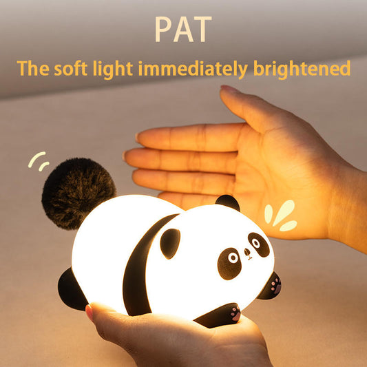 Soft Glow Cute Bunny Silicone  7 Color Panda Night Light with Touch Control  LED Plug-in-USB Rechargeable  For babies And Kids