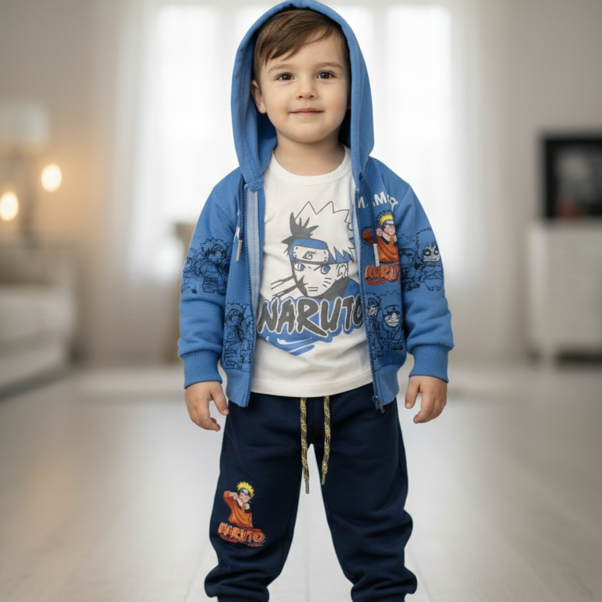 kids summer naruto suit 3 piece