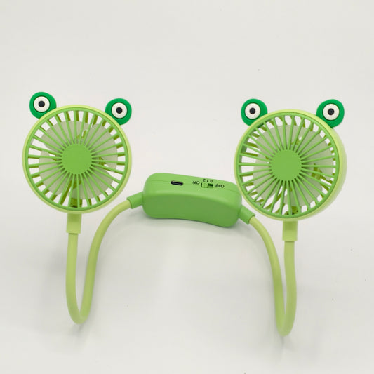 women portable folding neck fan USB charging electric battery power rechargeable