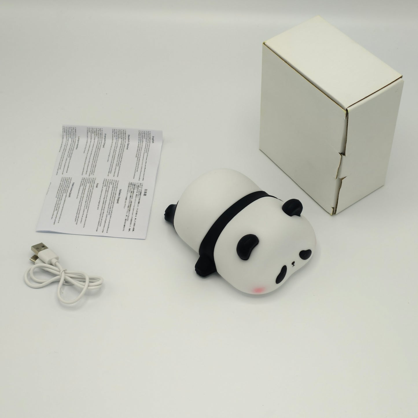 Soft Glow Cute Bunny Silicone  7 Color Panda Night Light with Touch Control  LED Plug-in-USB Rechargeable  For babies And Kids